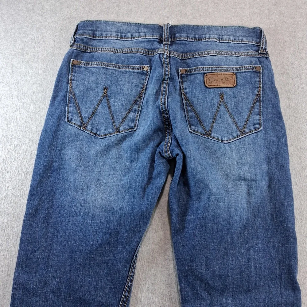 Wrangler Mens Jeans 32x30 Blue Retro Slim Straight Stretch Denim 10WLT88CW